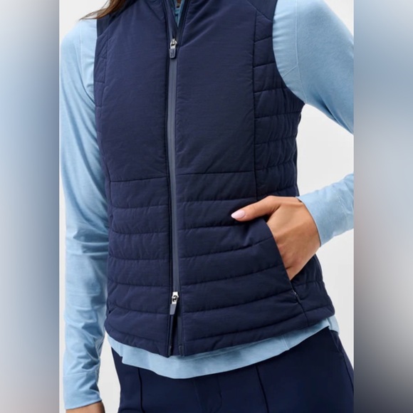 johnnie-O Navy Victoria Performance Mixed Media Vest XL NWT - Picture 3 of 15